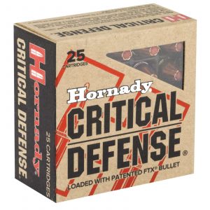 HORNADY CRITICAL DEFENSE 9MM 115GR 25RD BX 250RD CASE