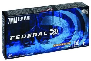 FEDERAL 7MM REM MAG 150GR POWER-SHOK SP 20 RD/BX 10 BX/CS