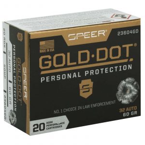 SPEER 32 AUTO 60 GR GDHP AMMO 20 RD/BX 10 BX/CS
