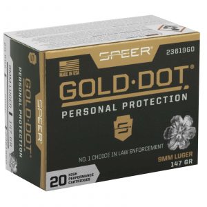 SPEER 9MM LUGER 147 GR GDHP AMMO 20 RD/BX 10 BX/CS