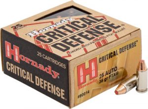 HORNADY CRITICAL DEFENSE - 25 ACP 35GR FTX 25RD 10BX/CS