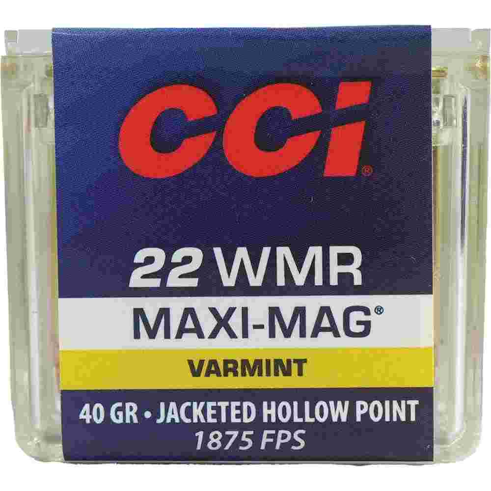CCI Maxi-Mag Rimfire Ammunition .22 WMR 40 gr JHP 1875 fps 50/ct