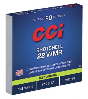 CCI Rimfire Shotshell Ammunition .22 WMR 1/8 oz #12 1000 fps 20/ct
