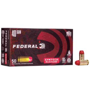 Federal American Eagle Syntech Handgun Ammuntion .40 S&W 165 gr TSJ 1050 fps 50/ct