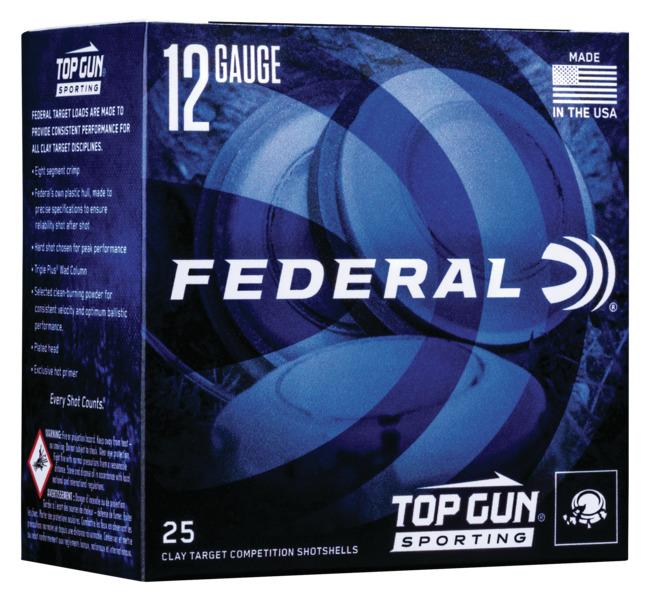 Federal Top Gun Sporting Shotshells 12ga 2-3/4" 1 oz 1250 fps #8 25/ct