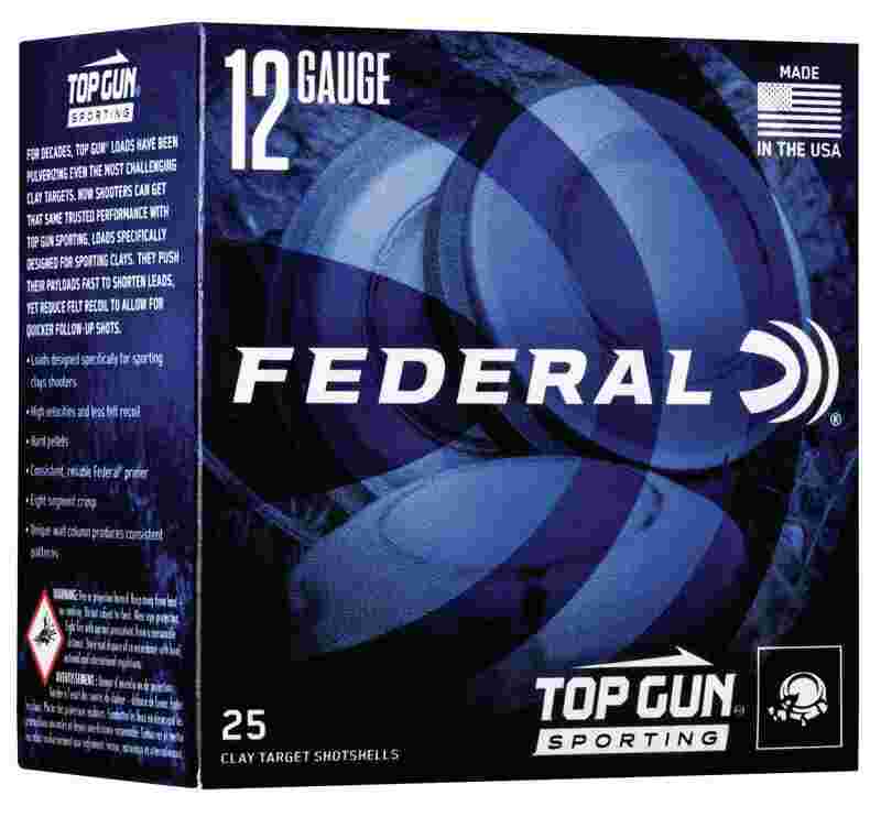 Federal Top Gun Sporting Shotshells 12 ga 2-3/4" 1oz 1300 fps #8 25/ct