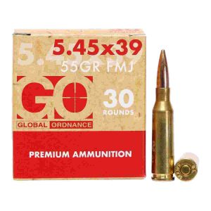 Global Ordnance Rifle Ammunition 5.45x39mm 55gr FMJ 2854 fps 30/ct