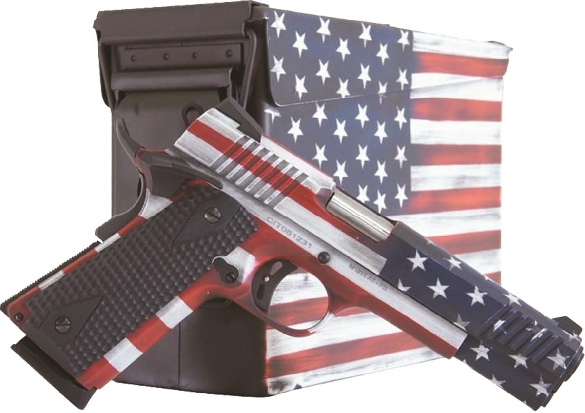 Citadel Red White and Blue Cerakote 1911-A1 8rd Magazine 5" Barrel G10 Grips with Ammo Can