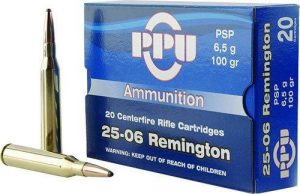 PPU Rifle Ammunition .25-06 Rem 100 gr PSP 3230 fps  20/ct