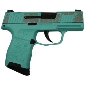 Sig Sauer "Gun & Roses-Robin's Egg Blue" P365 Optic Ready Handgun 9mm Luger 10rd Magazines(2) 3.1" Barrel X-RAY 3 Sights
