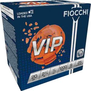 Fiocchi VIP Shotshells 20 ga 2-3/4" 7/8 oz 1200 fps #9 25/ct