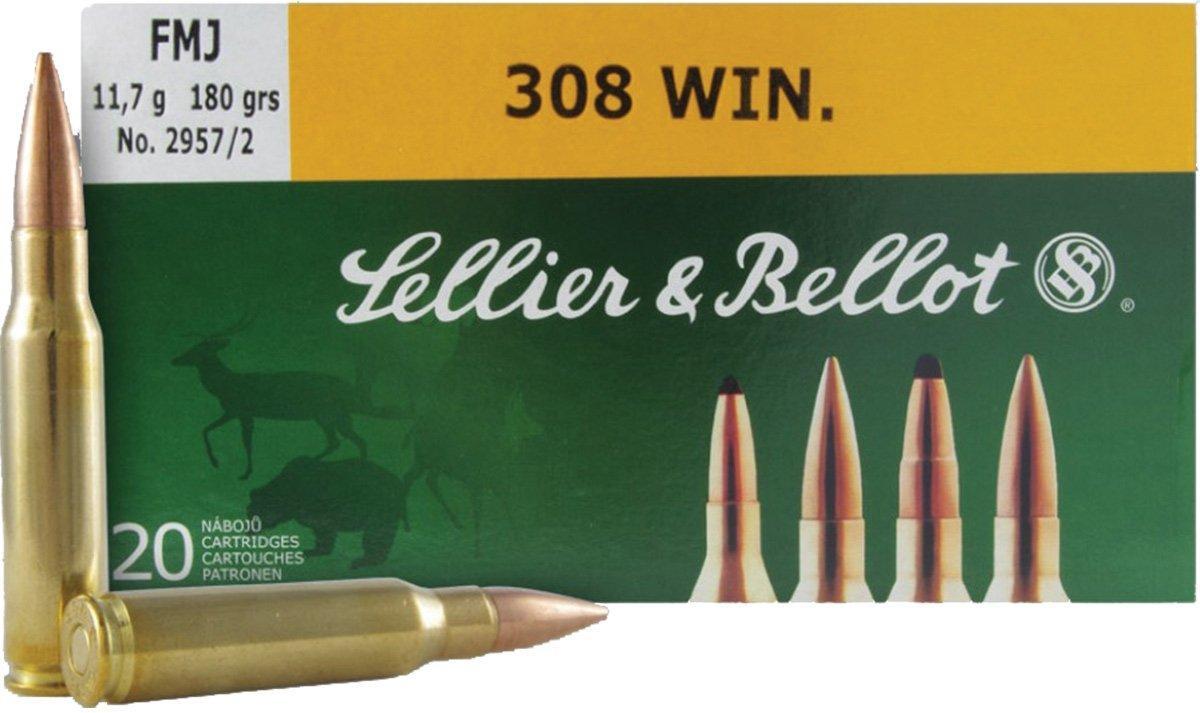 Sellier & Bellot Rifle Ammunition .308 Win 180 gr FMJ - 20/box