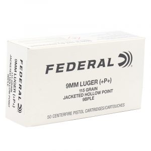 FEDERAL CLASSIC HI SHOK 9MM+P+ 115GR JHP 50RD BX 1000RD CASE