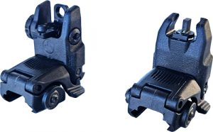 HIVIZ FOLDING AR BACK UP SIGHT - SET W/TRITIUM POST PIC RAILS