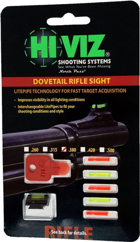 HIVIZ RIFLE FRONT SIGHT FOR - 3/8" DOVETAIL .380"
