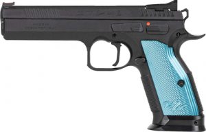 CZ TS2 SA 9MM FS 10-SHOT - BLACK POLYCOAT BLUE GRIP