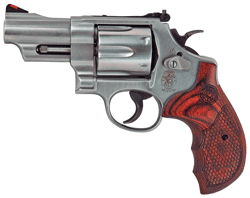 S&W 629 DELUXE 44MAG 3" AS - 6-SH ROUND BUTT WOOD GRIPS
