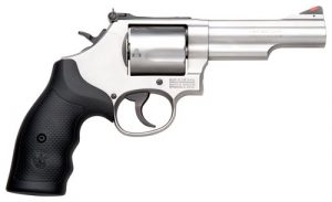 S&W 69 44MAG 4.25" ADJ - 5-SHOT STAINLESS RUBBER