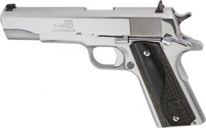 IVER JOHNSON 1911A1 45ACP 5" - FS 8RD CHROME BLACK WOOD GRIP