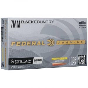 Federal Berger Elite Hunter Rifle Ammunition 7mm Backcountry 195gr HPBT 3000 fps 20/ct