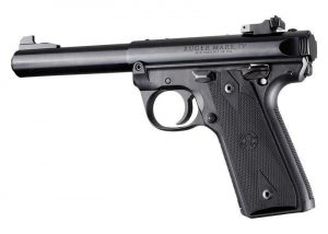 Ruger 22/45 MKIV Rubber Grip Panels Checkered W/Diamonds Black