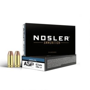 Nosler ASP Suppressor Ready Handgun Ammunition .45 ACP 230gr JHP 850 fps 50/ct