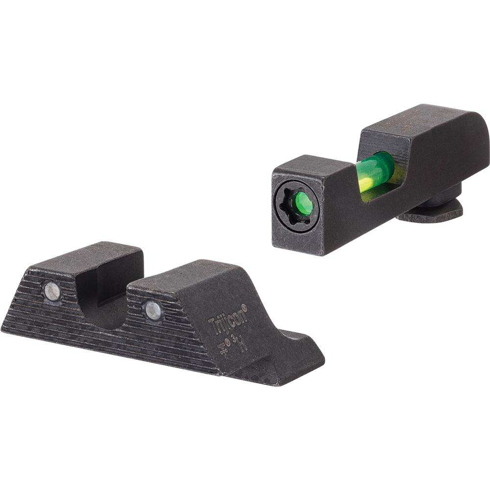 Trijicon DI Night Sight Set Green with Black Outline Front and Rear for Standard Frame Glock Models