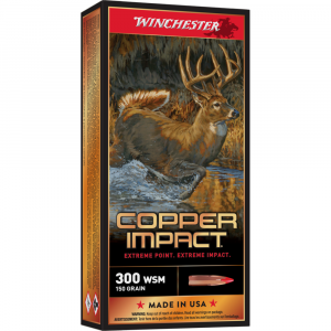 Winchester Copper Impact Rifle Ammunition 300 WSM 150 gr. BT 3200 fps 20/ct