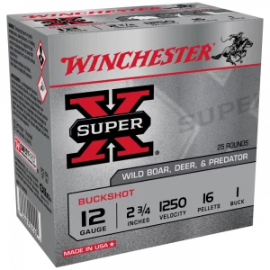 WINCHESTER SUPER X 12 GA 2-3/4" BUCKSHOT 1 25 RD/BX 10 BX/CS