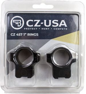 CZ 457 1" ALUMINUM SCOPE RINGS - 11MM DOVET MATTE BLACK