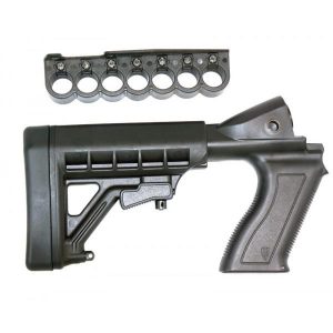 ProMag Mossberg 500 Shotgun Adjustable Buttstock 12 ga  / 7rd Shell Carrier Black Polymer