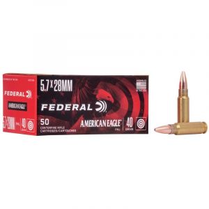 Federal American Eagle Rifle Ammunition 5.7x28mm FN 40 gr FMJ 1655 fps 500/ct