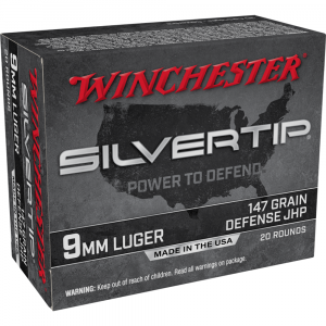 Winchester Silvertip Handgun Ammunition 9mm Luger 147gr. JHP 1010 fps 20/ct