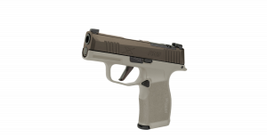 SIG SAUER P365X TWO TONE TAN 9MM PSTL 3.1" BBL 2-12RD MAGS, OPTC PLTE COVER