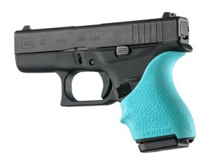 Hogue HandAll Beavertail Grip Sleeve for Glock 42 43-Aqua