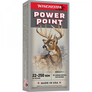Winchester Power Point Rifle Ammunition .22-250 Rem 64 gr. PSP 3500 fps 20/ct