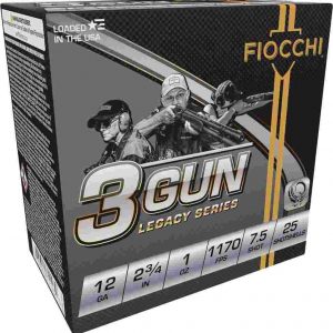 Fiocchi 3 Gun Match Shotshells 12ga 2-3/4" 1oz 1170 fps #7.5 25/ct