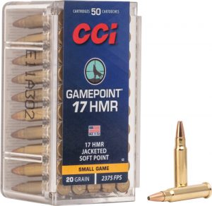 CCI 17 HMR GAMEPOINT  20GR JSP  50 RD/BX 40 BX/CS