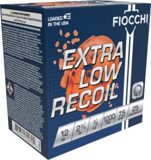 FIOCCHI LOW RECOIL 12GA 2.75" - 7/8OZ #7.5 1200FPS 250RD CASE