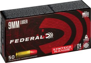 FEDERAL 9MM LUGER 124GR SYNTECH RANGE TSJ 50 RD/BX 10 BX/CS