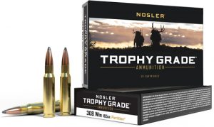 Nosler Trophy Grade Rifle Ammunition .308 Win 165 gr PT 2800 fps - 20/ct