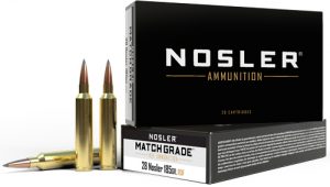 Nosler RDF Match Grade Rifle Ammunition .28 Nosler 185gr HPBT 3075 fps 20/ct