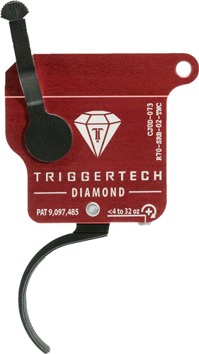 TriggerTech Rem Clone (NO BOLT STOP) Black Diamond Curved Trigger Single Stage Adjustable Black/Red