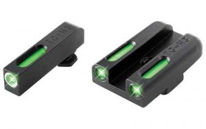 Truglo TFX Tritium/Fiber Optic Day/Night Sights Fits Glock 42 43 43x 48 White Outline Front/Green Rear