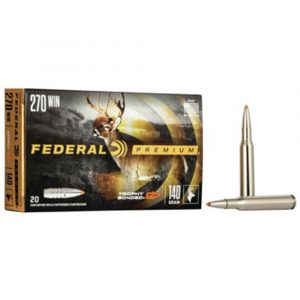 Federal Trophy Bonded Tip Rifle Ammunition .270 Win 140gr PT 2950 fps 20/ct