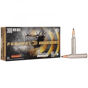 Federal Trophy Copper Rifle Ammunition .300 Win Mag 165gr PT 3050 fps 20/ct
