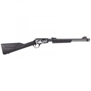 Rossi Gallery Pump Rifle .22 LR 15rd Capacity 18" Barrel Black Synthetic Stock Feather & Son Engraving