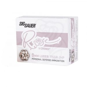 SIG SAUER V-CROWN ROSE 9MM 115G JHP 20RD BX 200RD CASE