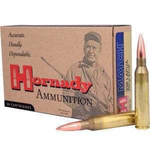 Hornady Match Rifle Ammunition .338 Lapua Mag 250 gr BTHP 2900 fps 20/ct