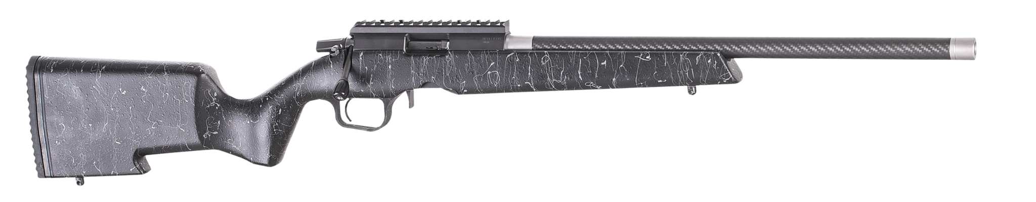 CHRISTENSEN RANGER 22LR 18" - CF BBL/STOCK BLACK W/GREY WEB